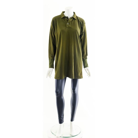 Army Green Collared Tunic Shirt Dress - Picture 4 of 10